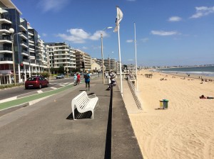 The up-market resort of La Baule boasting a long sandy beach but otherwise reminiscent of the English south coast.