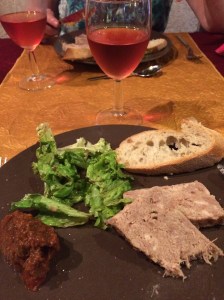 Rillettes de canard maison starter  at La Chaumiere.