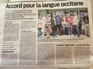 Campaign to preserve the Occitane language of the region.