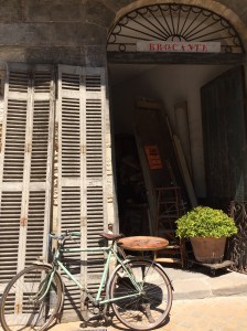 Old shop in run-down part of town, Bordeaux.
