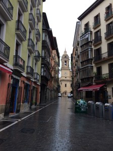 A street in Pamplona - it rained throughout our visit.