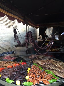 Ham, sausage and saucisson shop off the Plaza del Pilar market.