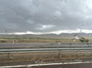 The downpour is relentless over Villafranca.