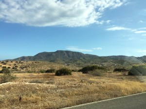 Steep hills appear as we approach Cartagena.