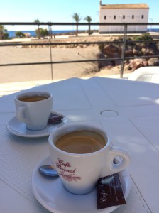 Cafe americano at the Isla Plana Social Club. 