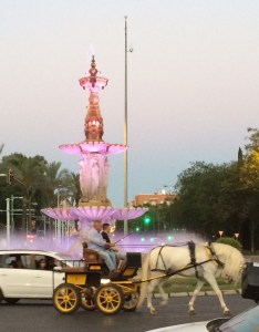 Pink fountain in Santa Cruz.