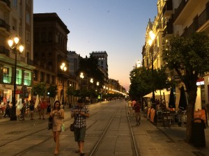 Pedestrianized quarter of Santa Cruz.
