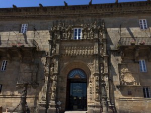 The Hostal dos Reis Catolicos, commissioned by Queen Isabella and King Ferdinand as a hospital for the Pilgrims.