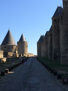 A view of the amazingly well-preserved Cite de Carcassonne from within the old walls.
