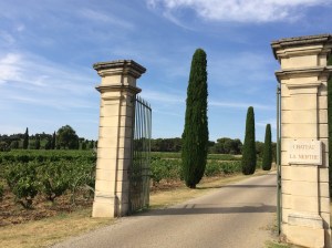 The grand entrance to the Chateau La Nerthe in the Chateauneuf-du-Pape denomination.