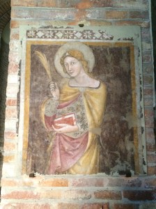 An old fresco in the Basilica di Santo Stefano.