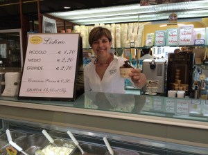 The obligatory gelato - at the cafe-bar-gelateria in Pedaso.