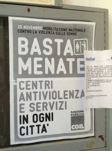 A poster in the Commune raising awareness about violence against women - 