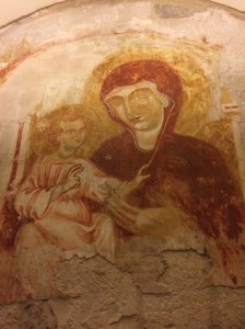 A very old fresco in the crypt of the cathedral.