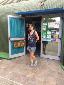 Connie, the very helpful, efficient and knowledgeable manager of the 'Camping dei Trulli'.