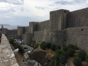 View of Dubrovnik's medieval walled city from the outside.