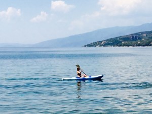 Catherine kayaking for hours in perfect conditions.