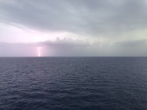 Thunderstorm at sea.
