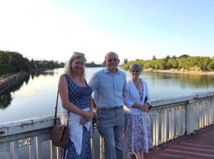 With our friends Steve and Jane on the bridge over the river Allier in Bellerive, Vichy.